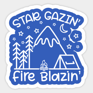 Star Gazin' Fire Blazin' Campfire Camping Sticker